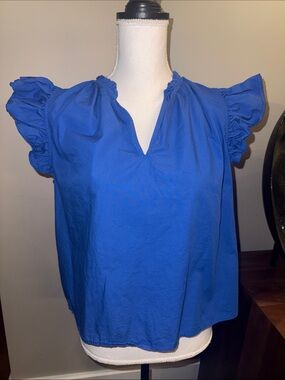 Sugarlips Women’s Royal Blue Ruffle Sleeve Top